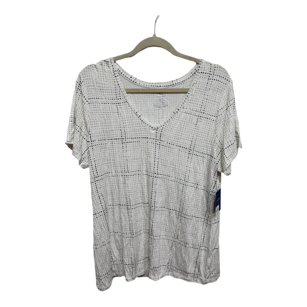 Apt 9 Essentials White Shimmer Basic VNeck NWT Size XL Layering Minimalist